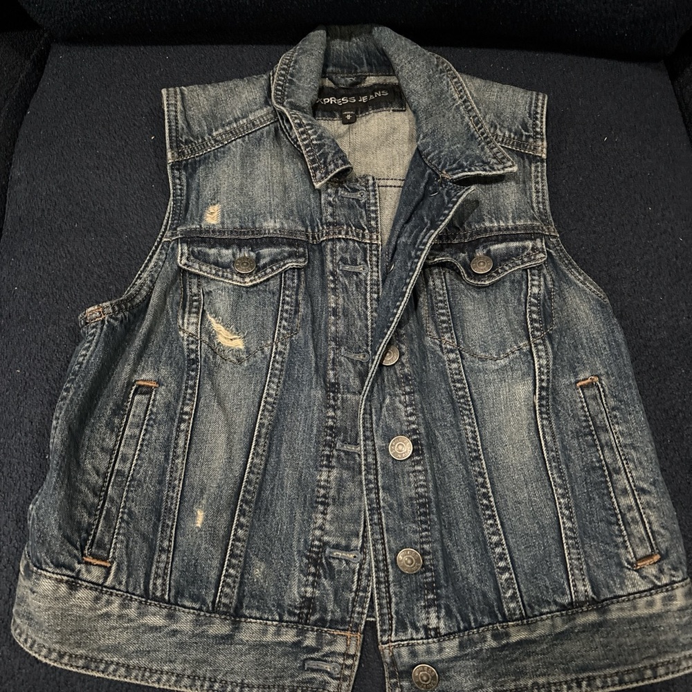 Express Blue Denim Vest